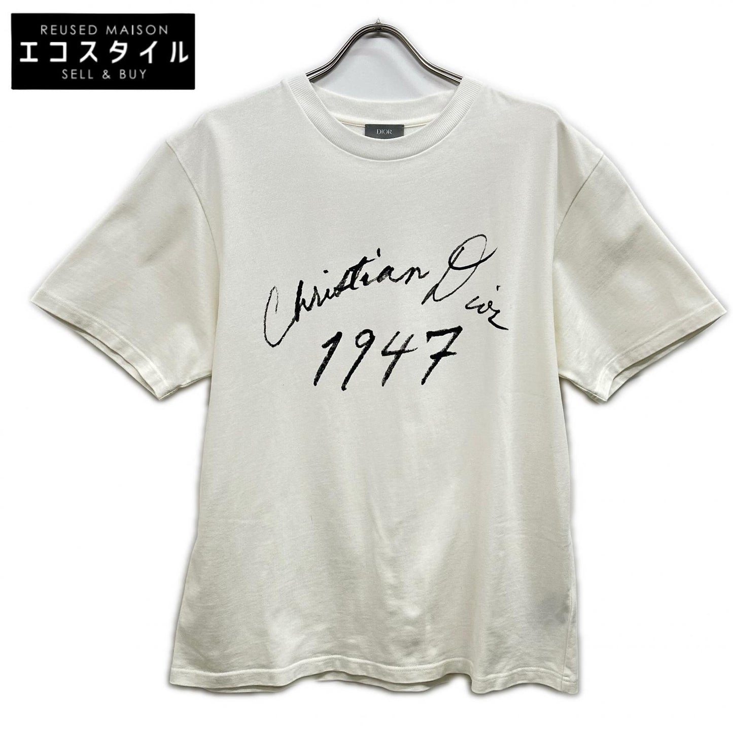 DIOR 493J696F0554 White Print T-Shirt Top
