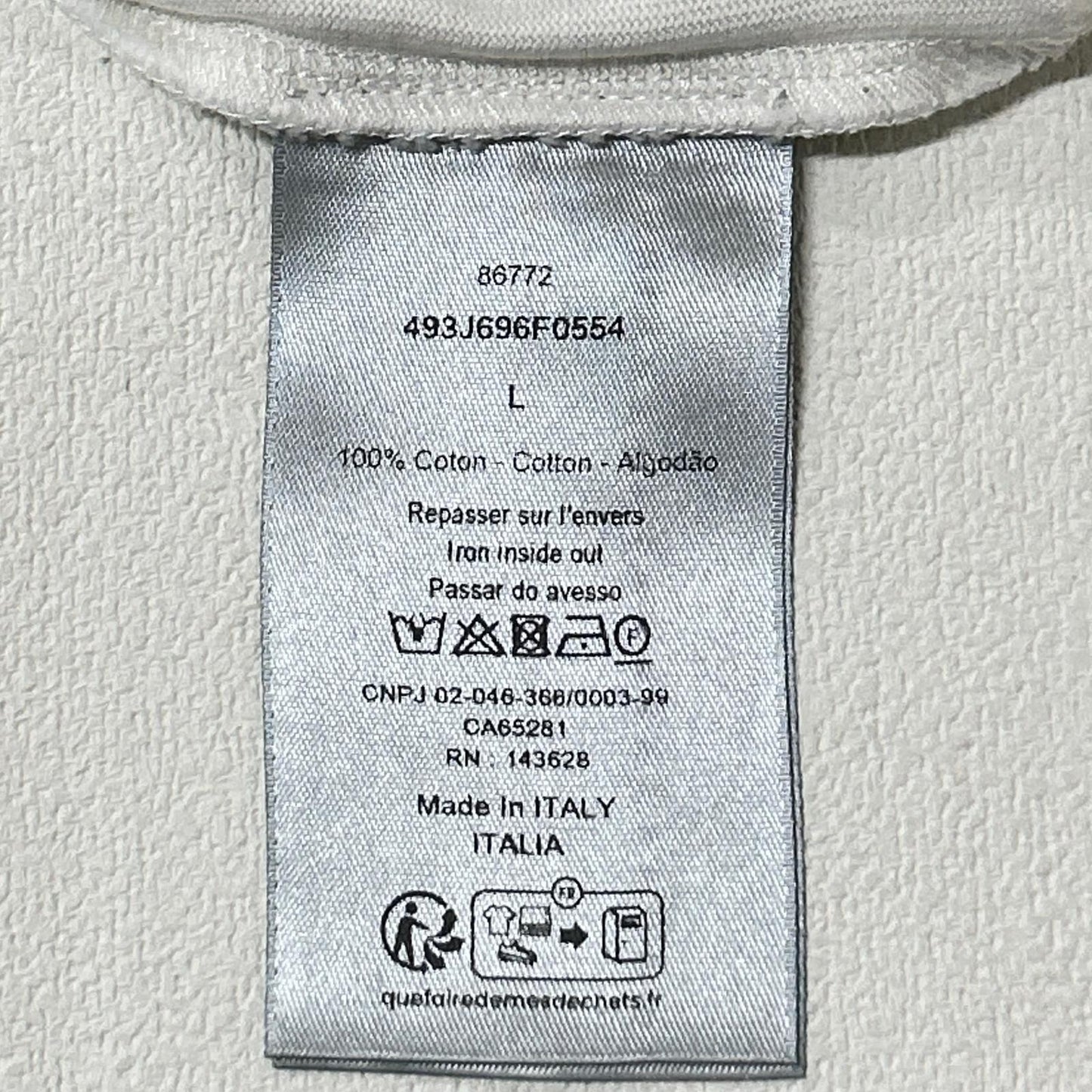 DIOR 493J696F0554 White Print T-Shirt Top