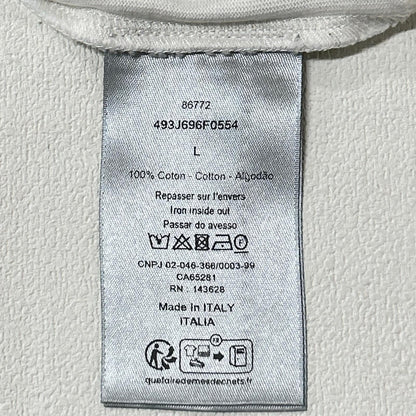 DIOR 493J696F0554 White Print T-Shirt Top