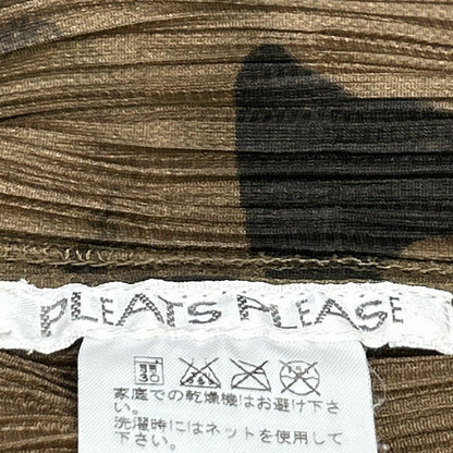 PLEATS PLEASE PP53-JG587 Khaki Dinnerware Pattern Cookware Pattern Pleated Skirt Skirt