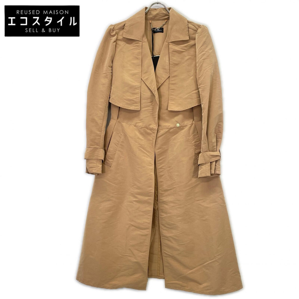 ELISABETTA FRANCHI エリザベッタフランキ SP05H91E2 キャメル ベルト付き トレンチコート コート