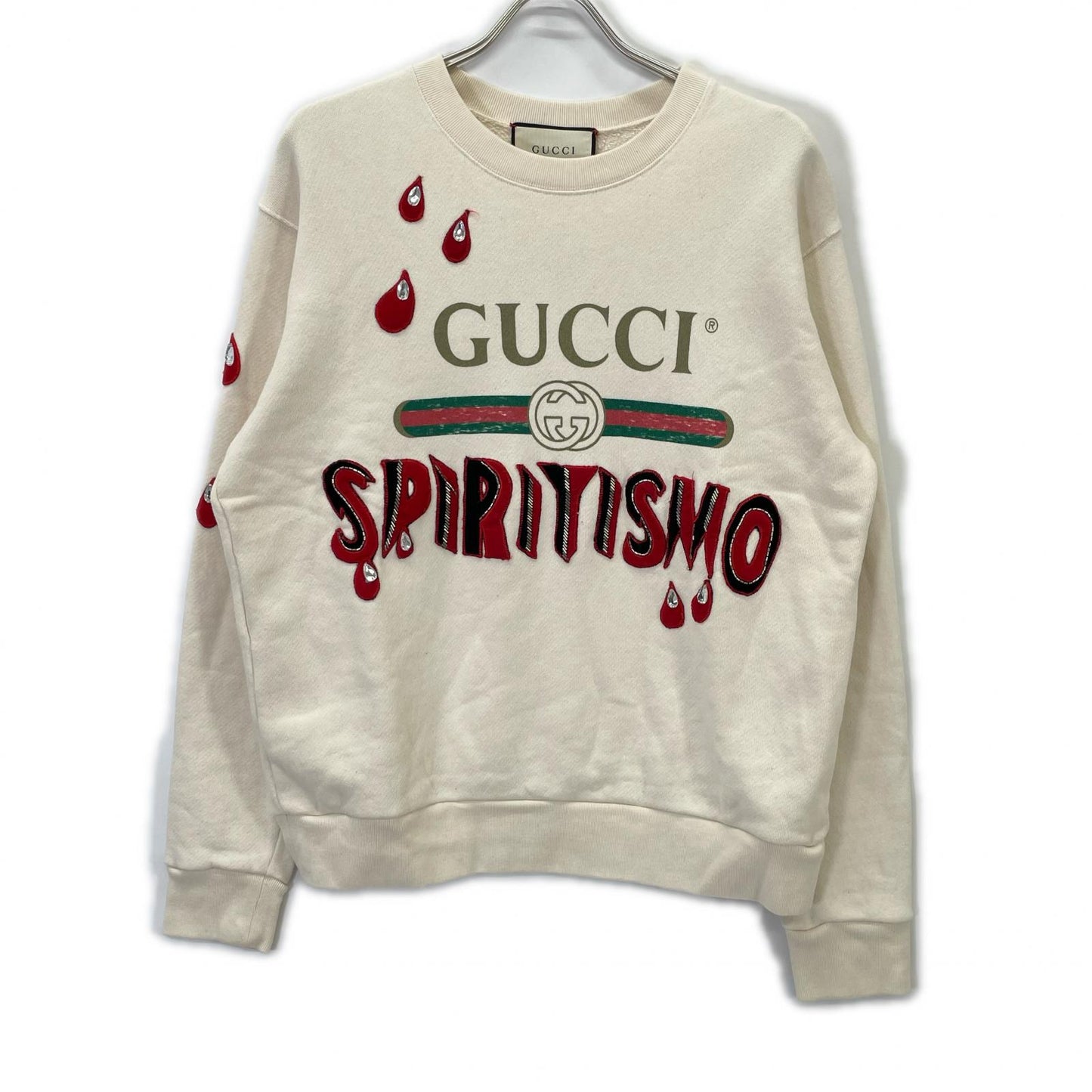 GUCCI 古驰 469250 X9S46 象牙色 SPIRITISMO 复古徽标卫衣 套头衫 上衣