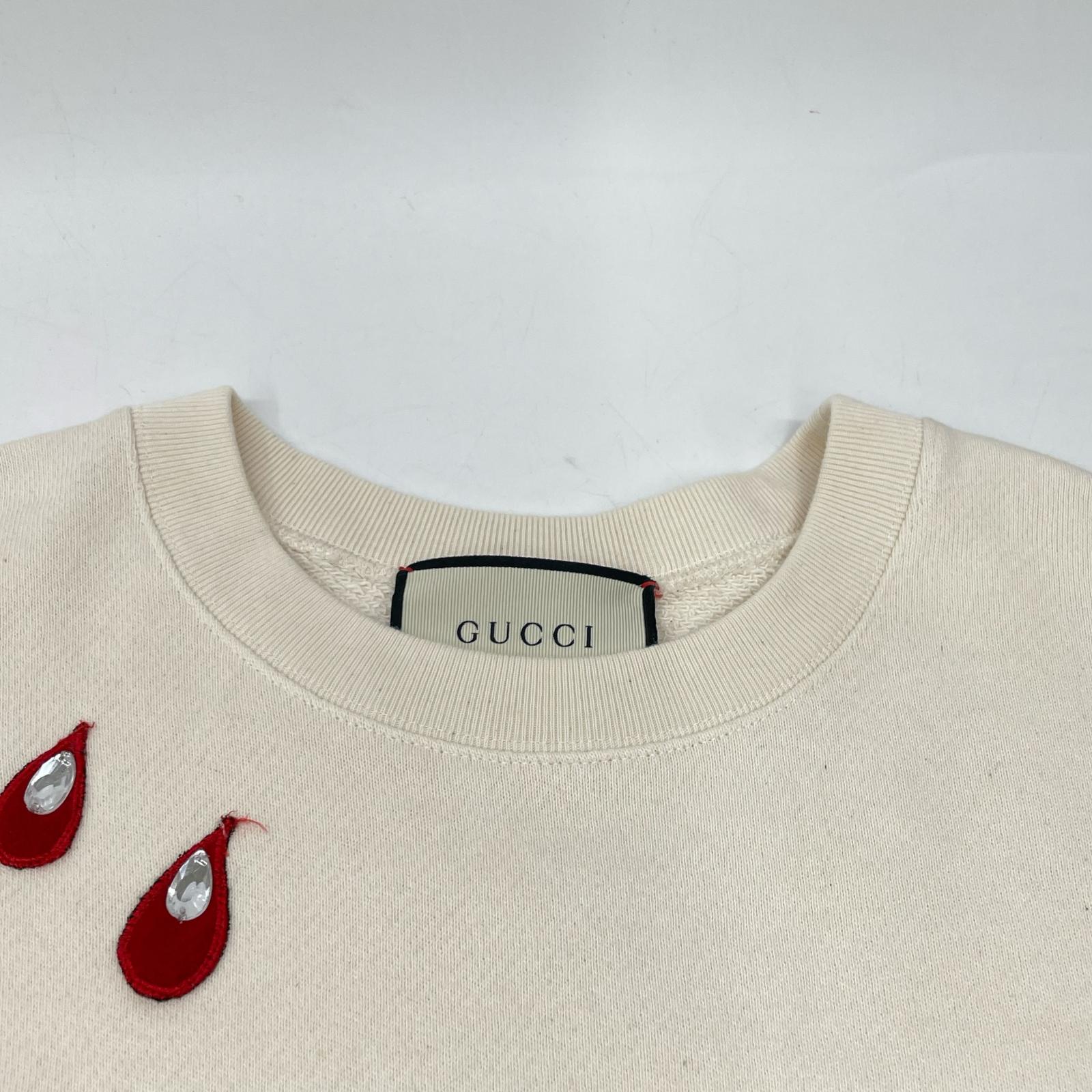 GUCCI 古驰 469250 X9S46 象牙色 SPIRITISMO 复古徽标卫衣 套头衫 上衣