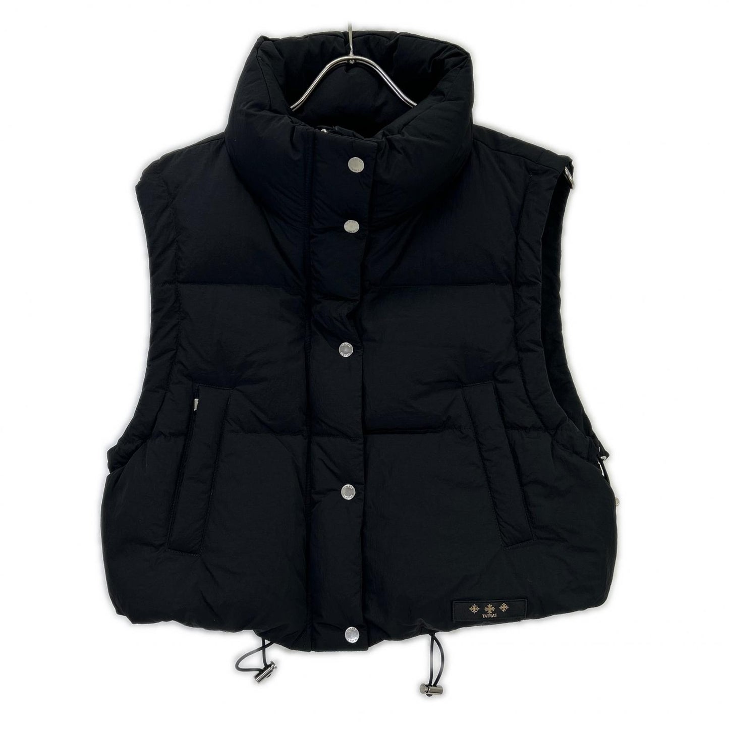 LTLA24A4290 Black Chaccle Stand Collar Short Down Vest Vest 02 Women's