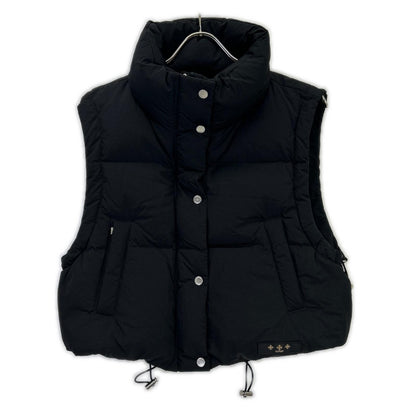 LTLA24A4290 Black Chaccle Stand Collar Short Down Vest Vest 02 Women's
