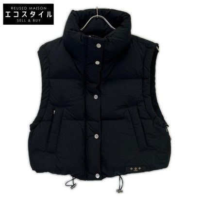 LTLA24A4290 Black Chaccle Stand Collar Short Down Vest Vest 02 Women's