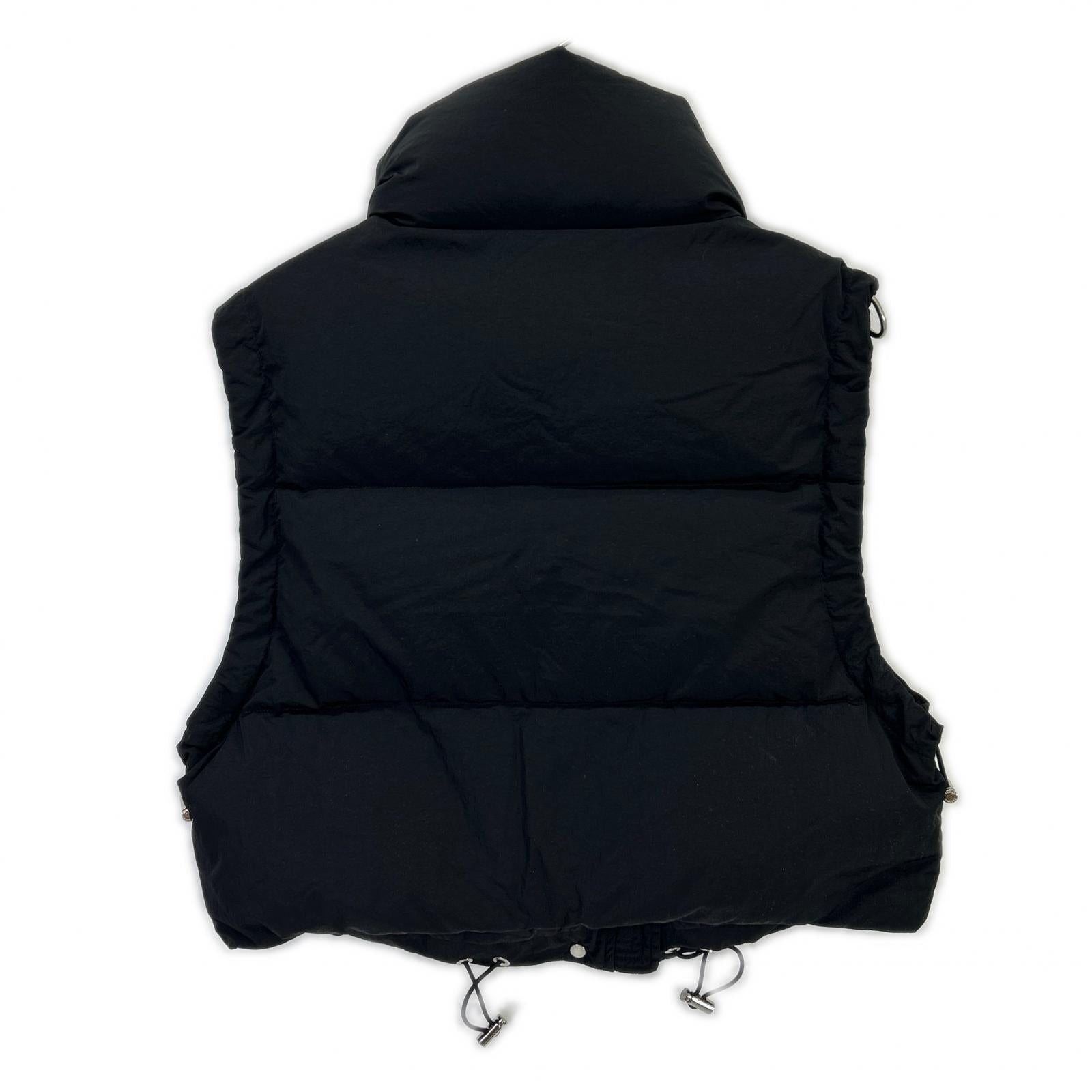LTLA24A4290 Black Chaccle Stand Collar Short Down Vest Vest 02 Women's