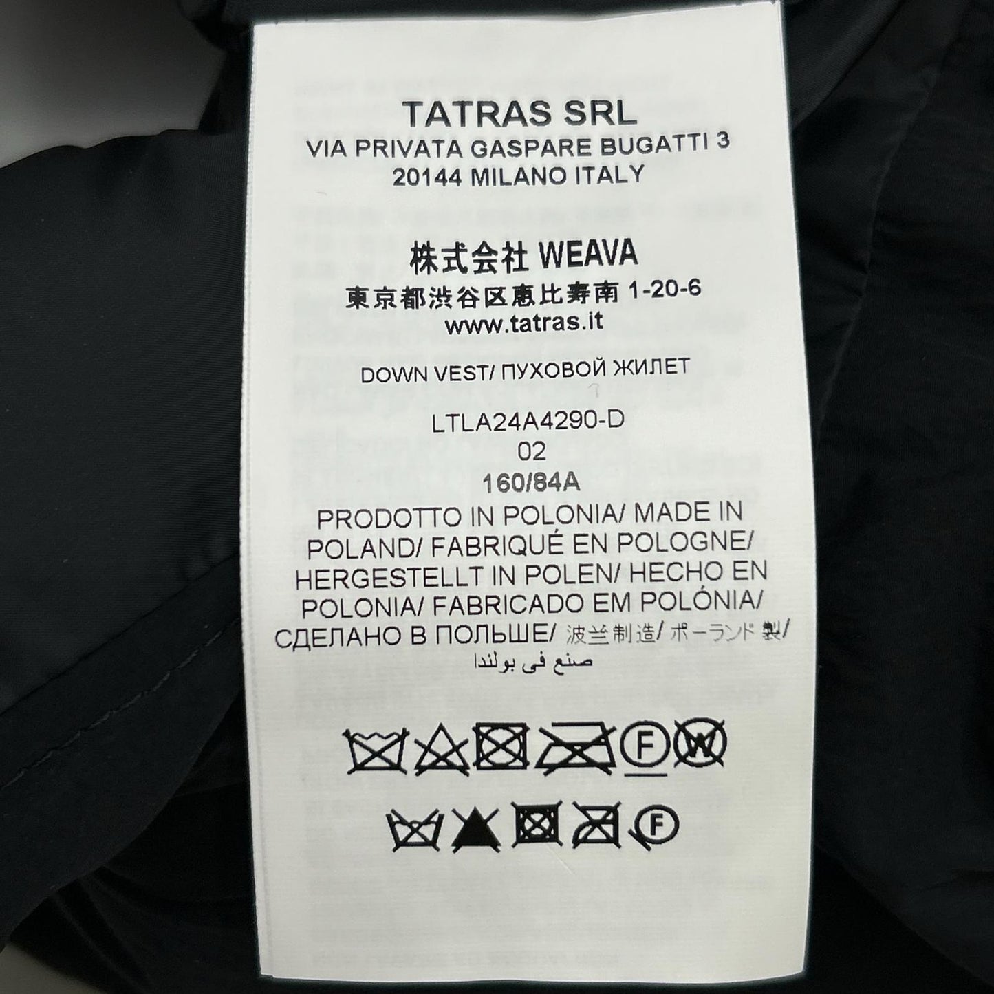 LTLA24A4290 Black Chaccle Stand Collar Short Down Vest Vest 02 Women's