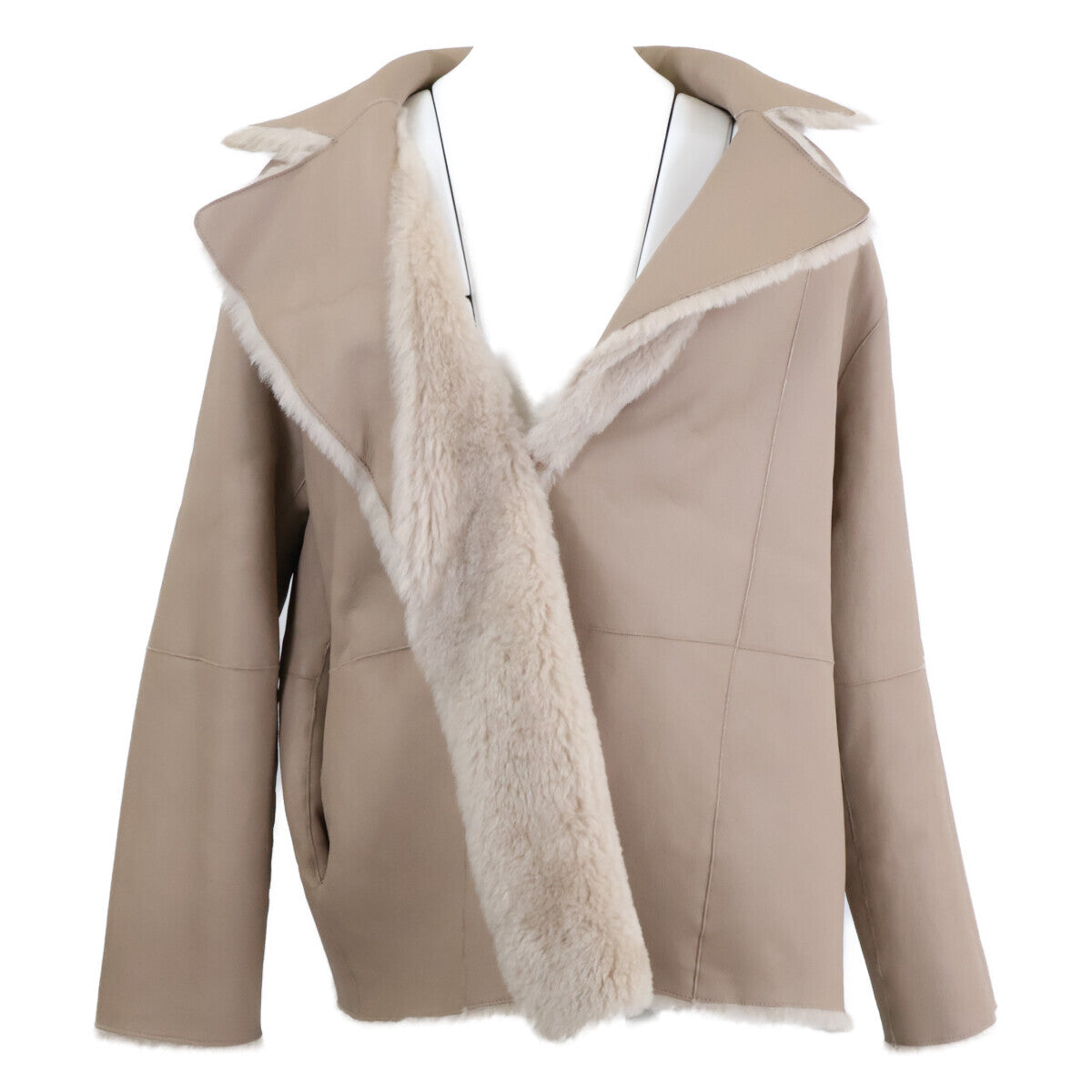 theory luxe セオリーリュクス 美品 23年製 BEVERLY SHEARING ラムレザー ボア リバーシブル ムートンジャケット ジャケット
