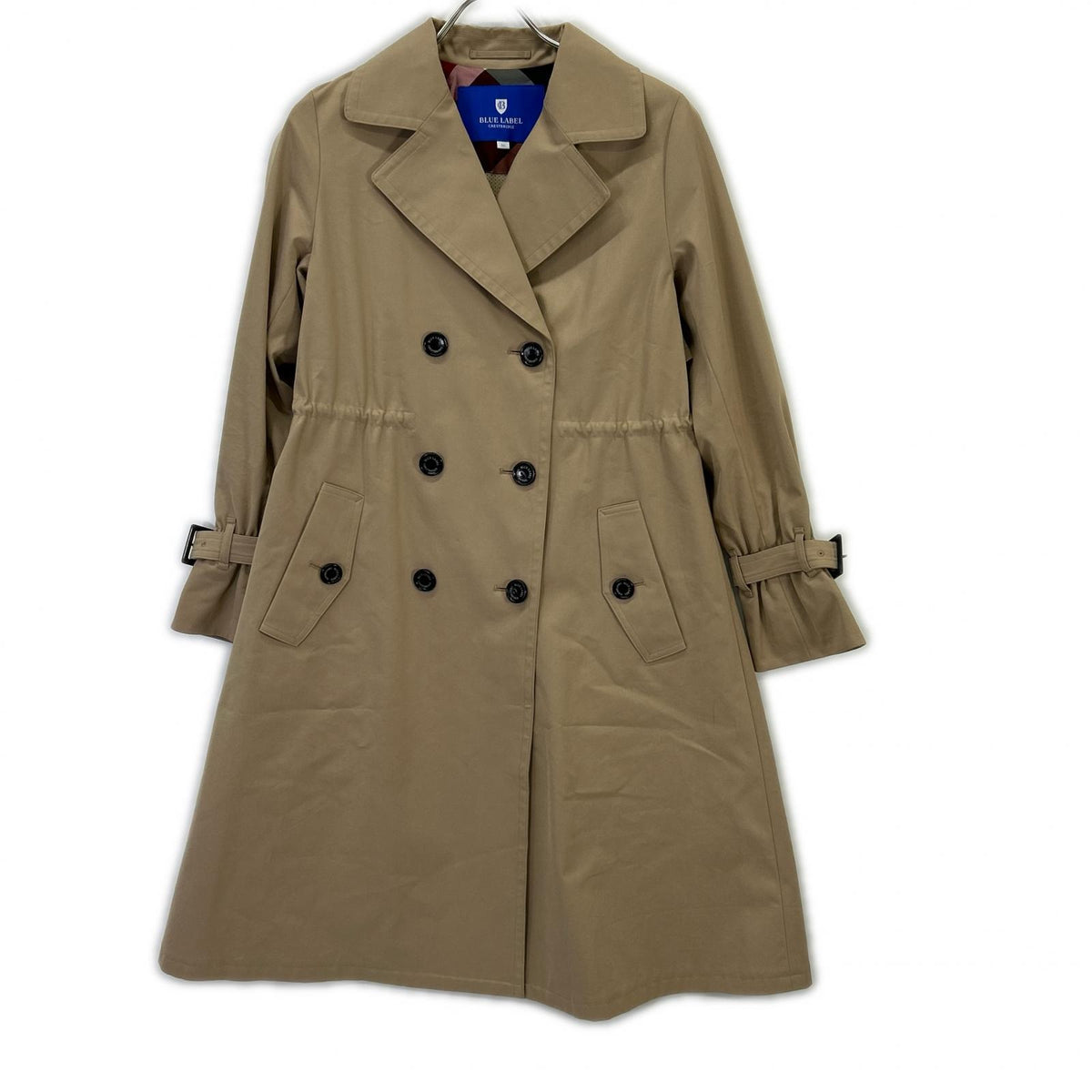 BLUE LABEL CRESTBRIDGE ブルーレーベルクレストブリッジ 55A01-830-42 23年 ベージュ ギャザー トレンチコート コート