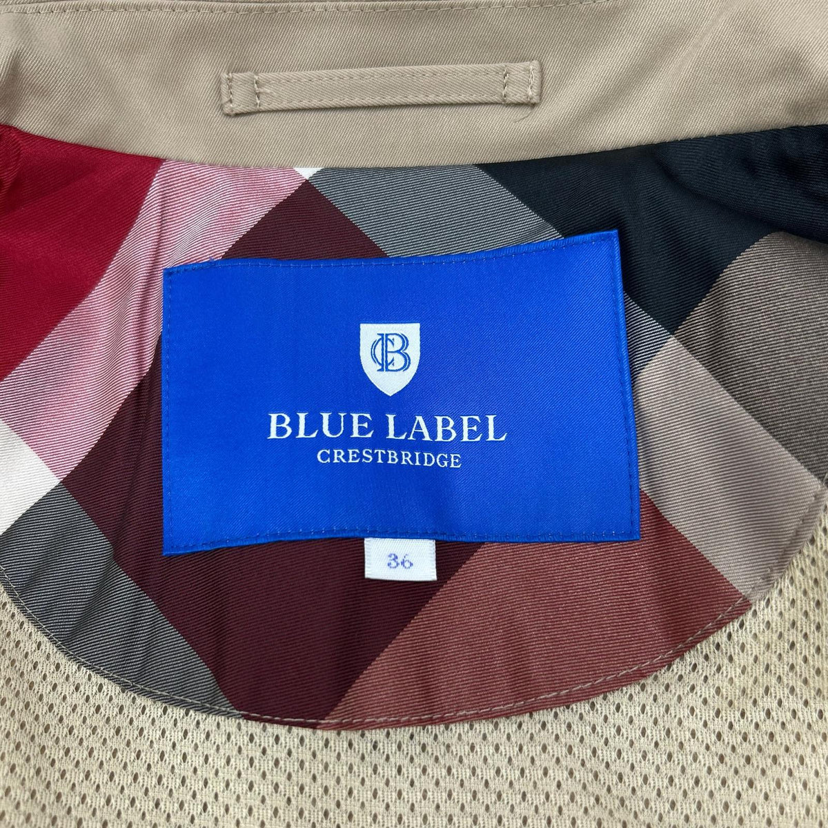 BLUE LABEL CRESTBRIDGE ブルーレーベルクレストブリッジ 55A01-830-42 23年 ベージュ ギャザー トレンチコート コート
