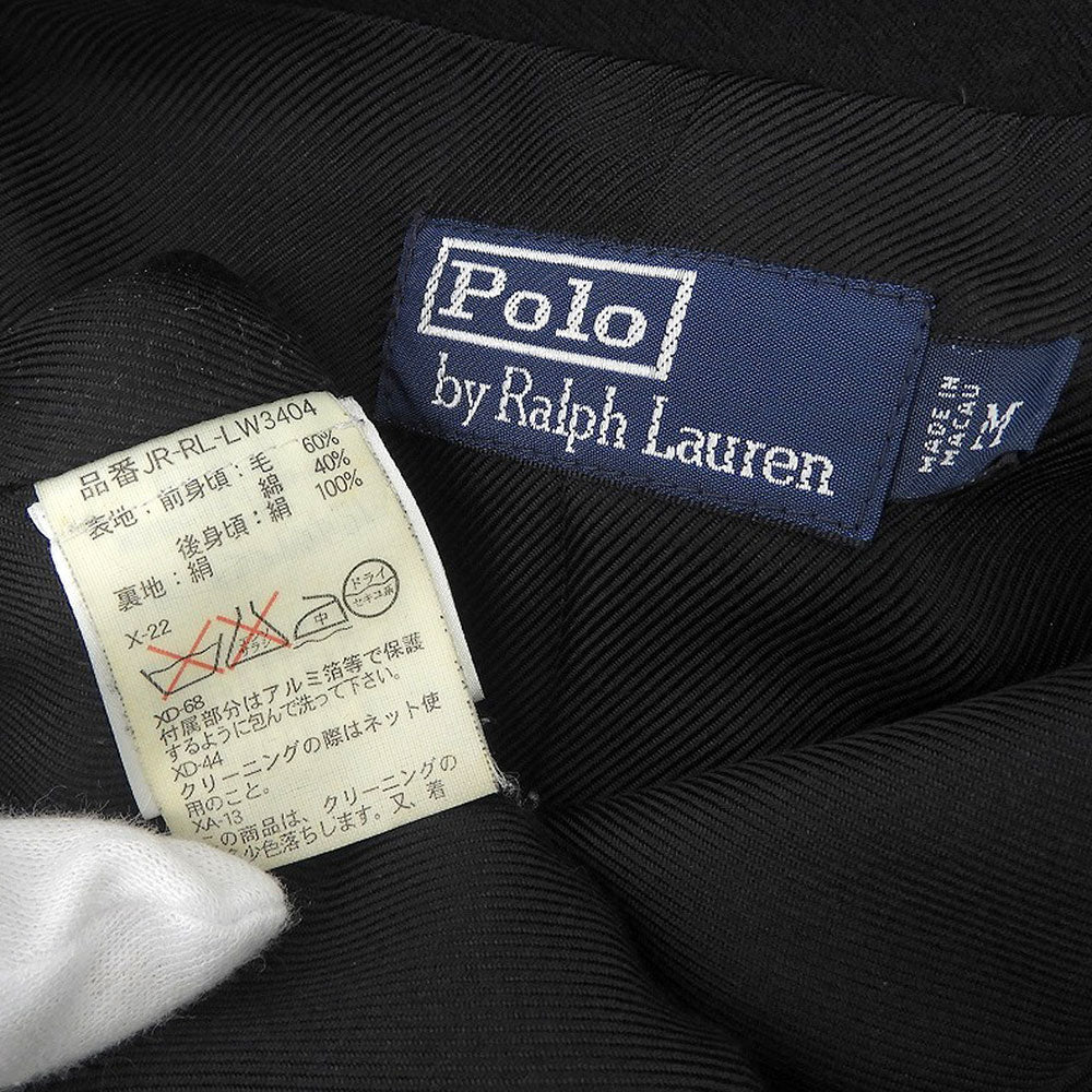 POLO RALPH LAUREN ポロ ラルフローレン ピンストライプ ウールベスト メンズ 黒 ブラック M ベスト