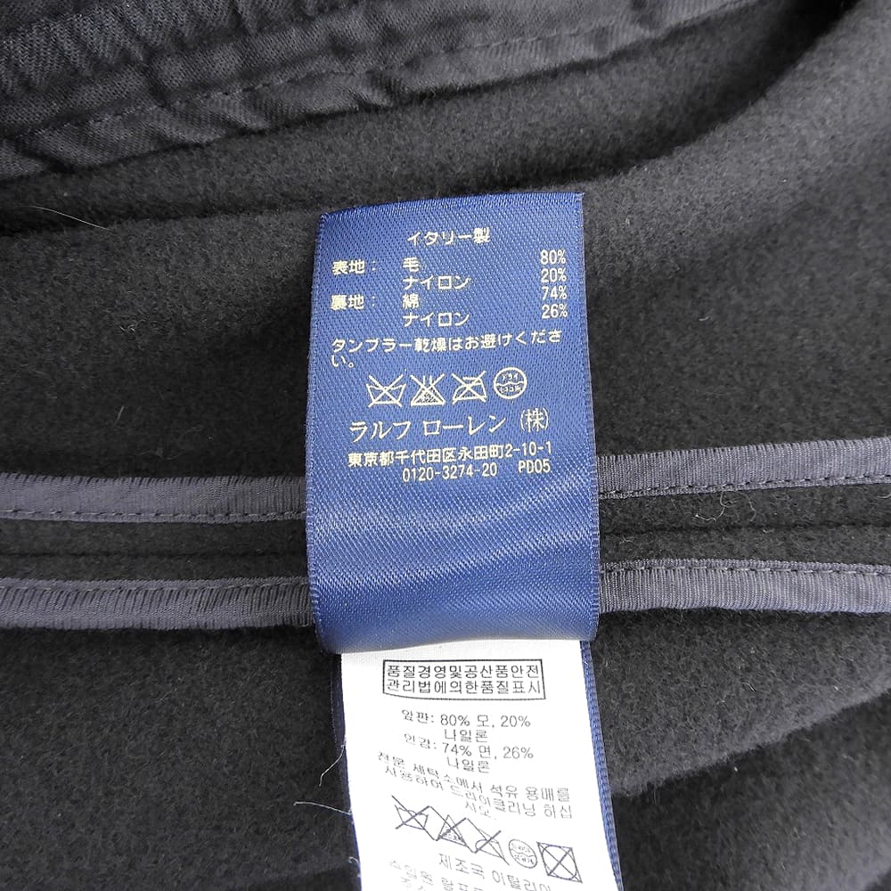 POLO RALPH LAUREN ポロ ラルフローレン 13スターボタン ピーコート メンズ 黒 ブラック イタリア製 コート