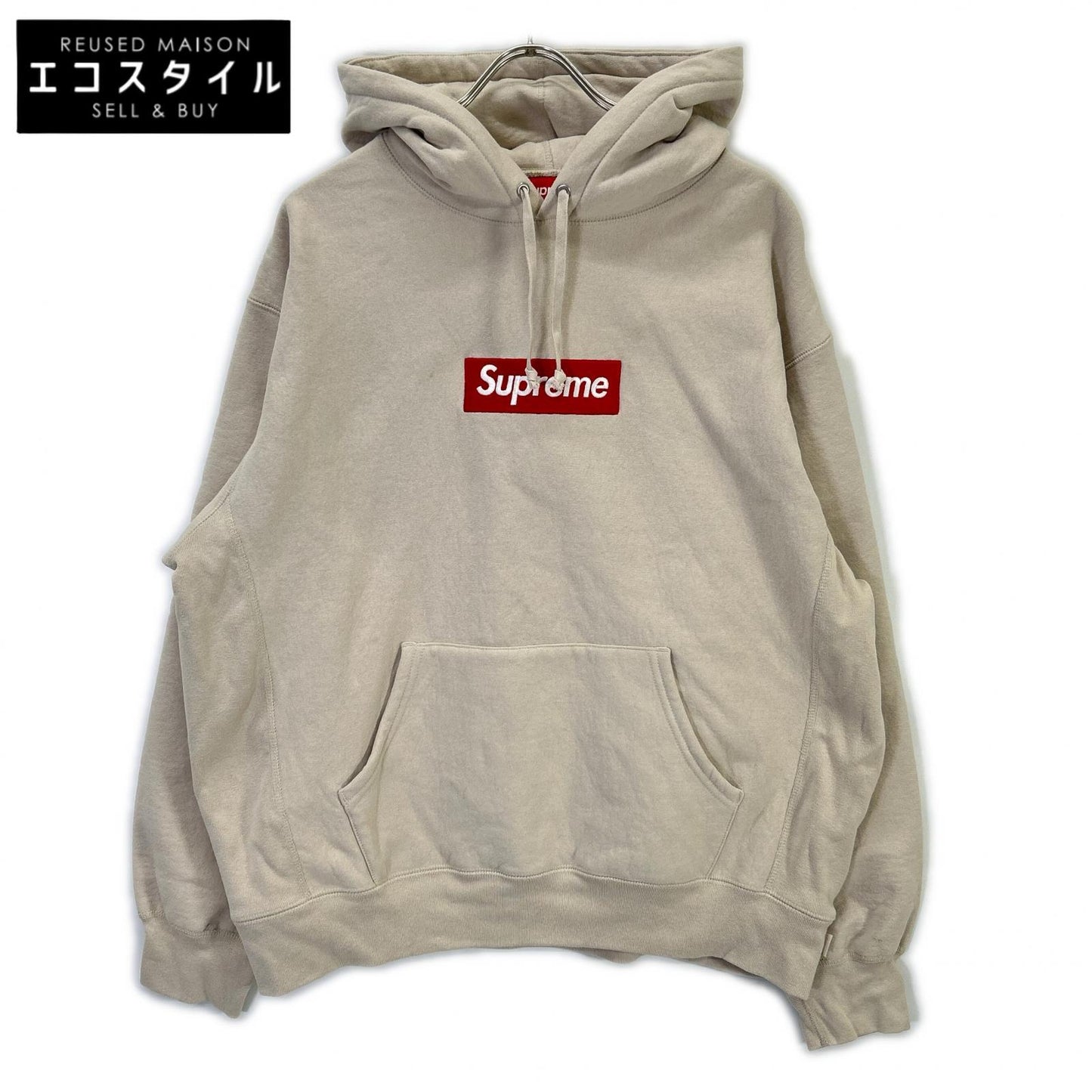 24FW 米色 盒装Logo连帽衫上衣 L 男士