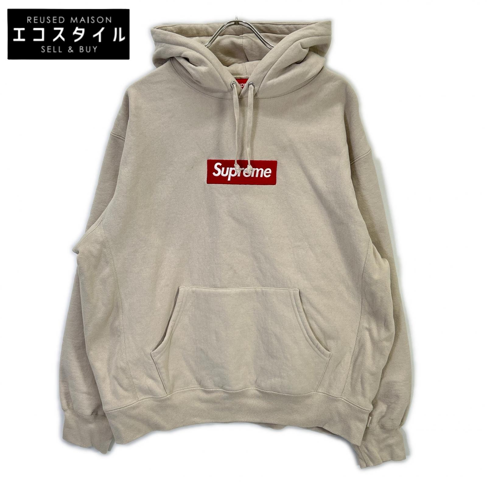 24FW 米色 盒装Logo连帽衫上衣 L 男士