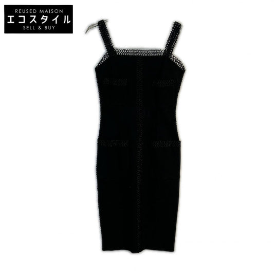 CHANEL Raffia Embellished 4-Pocket Sleeveless Dress