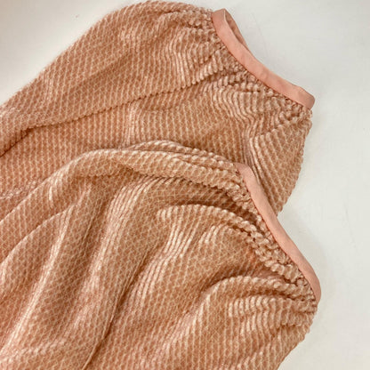 DRAWER 6521-299-0741 Pink Cotton Silk Velour Bow Tie Blouse Top