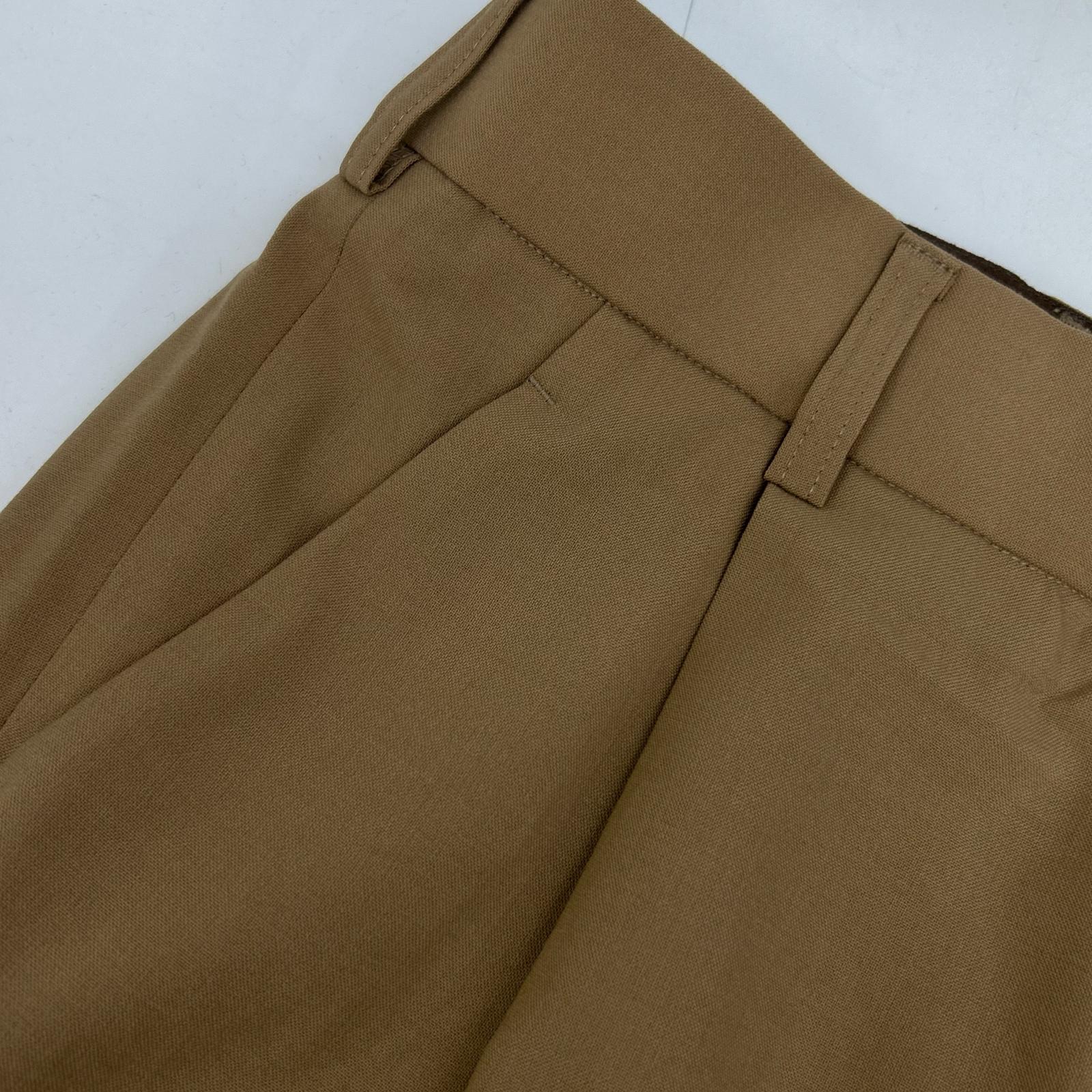 24SCM-P12110 24SS Beige Wool Blend Stretch Tropical Trousers Bottoms 1 Men's