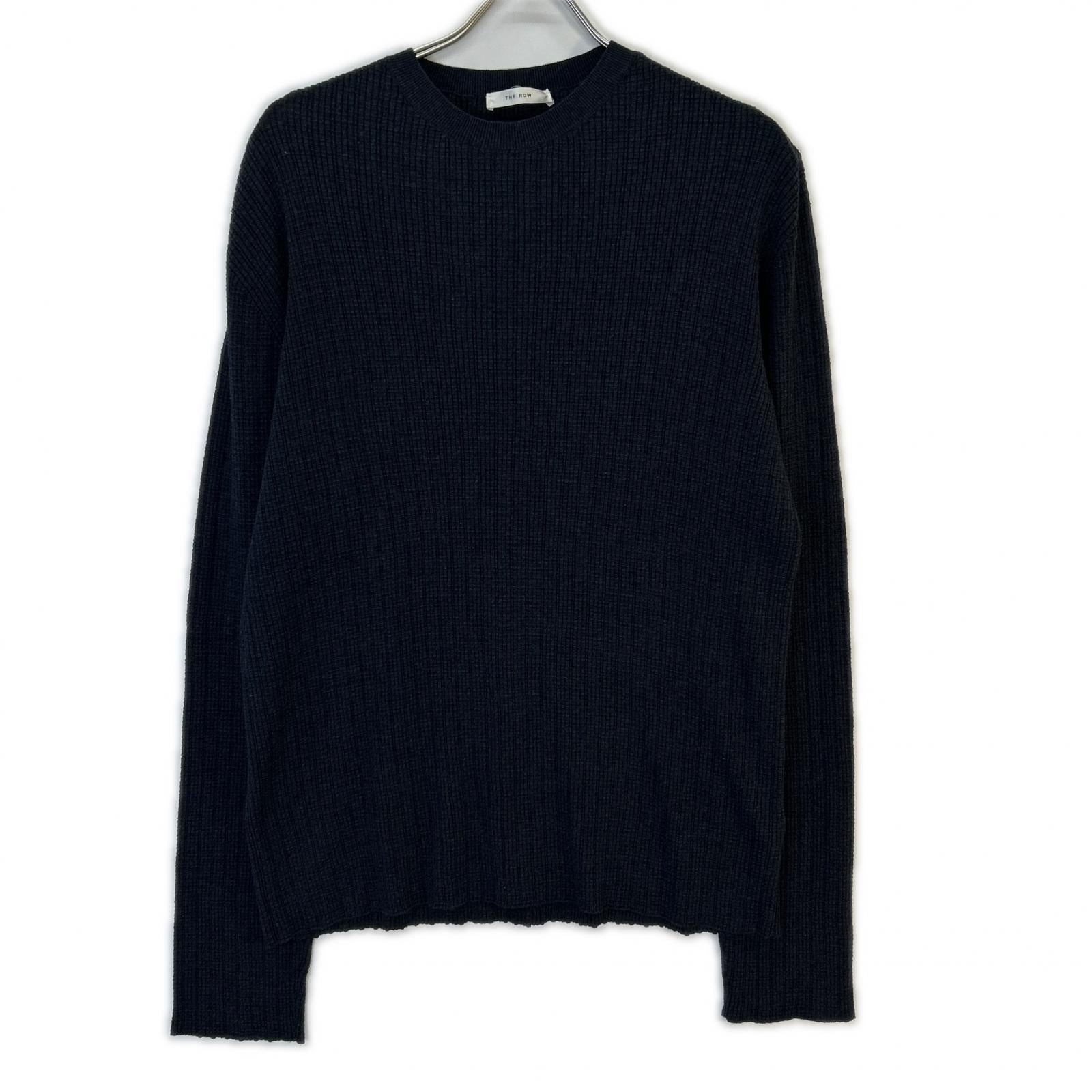 THE ROW 923 Y688 Navy Cotton Cashmere Knit Top