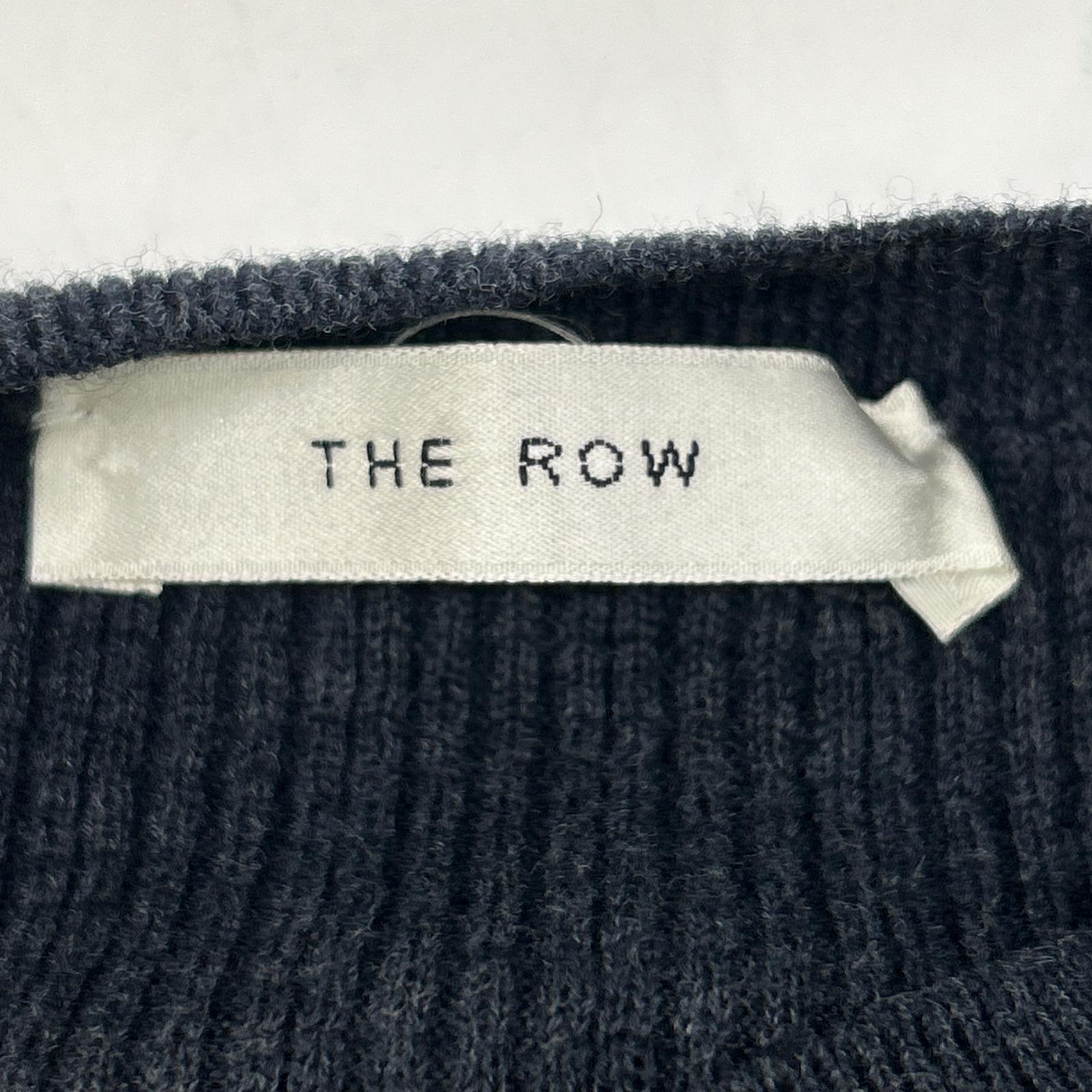 THE ROW 923 Y688 Navy Cotton Cashmere Knit Top