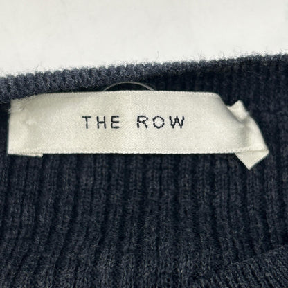 THE ROW 923 Y688 Navy Cotton Cashmere Knit Top