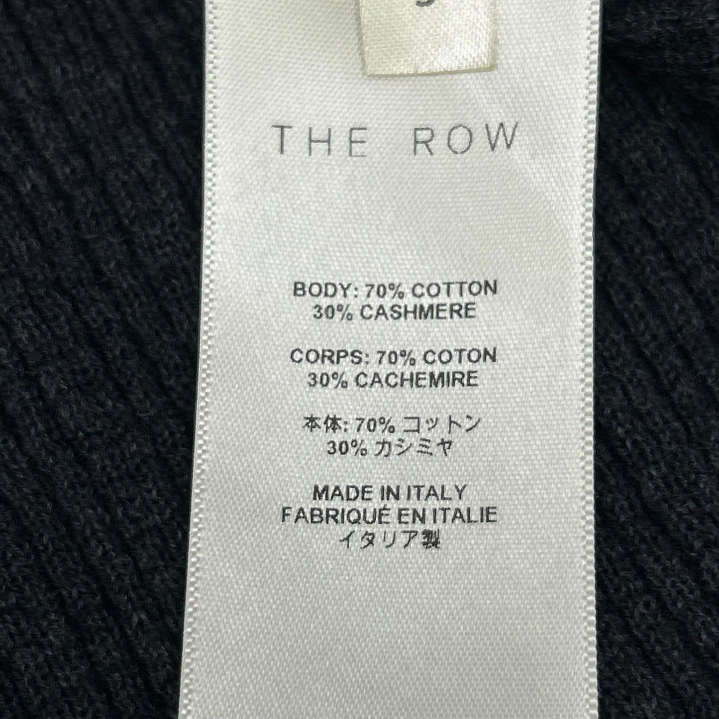 THE ROW 923 Y688 Navy Cotton Cashmere Knit Top