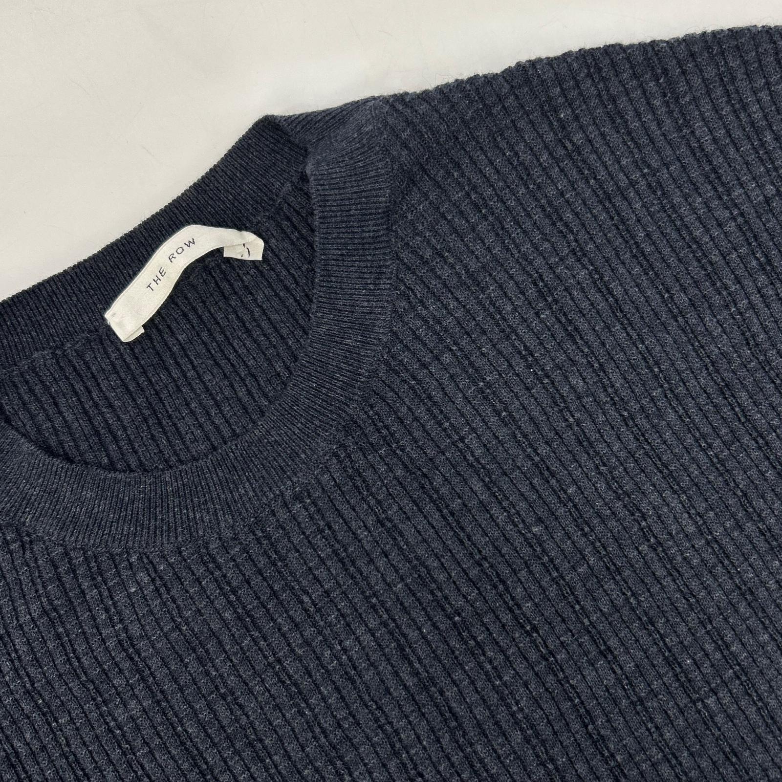 THE ROW 923 Y688 Navy Cotton Cashmere Knit Top