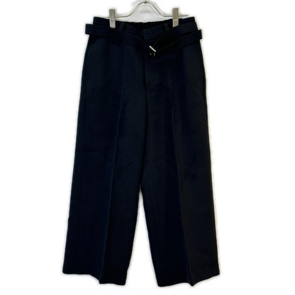 sacai 25SS Black Belted Center Press Slacks Long Pants 25-030639M Bottoms