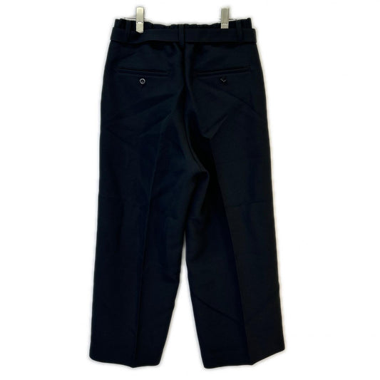 sacai 25SS Black Belted Center Press Slacks Long Pants 25-030639M Bottoms