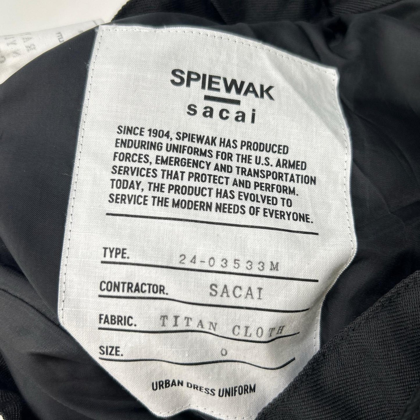 sacai サカイ ×SPIEWAK 24-03533M ブラック ワイドパンツ ボトムス