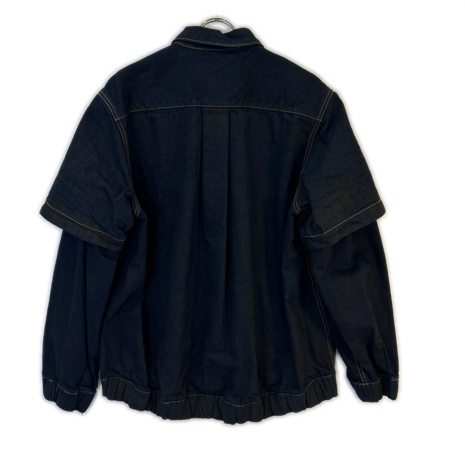 sacai サカイ 24-03438M インディゴ デニムプリント ドッキングシャツ トップス