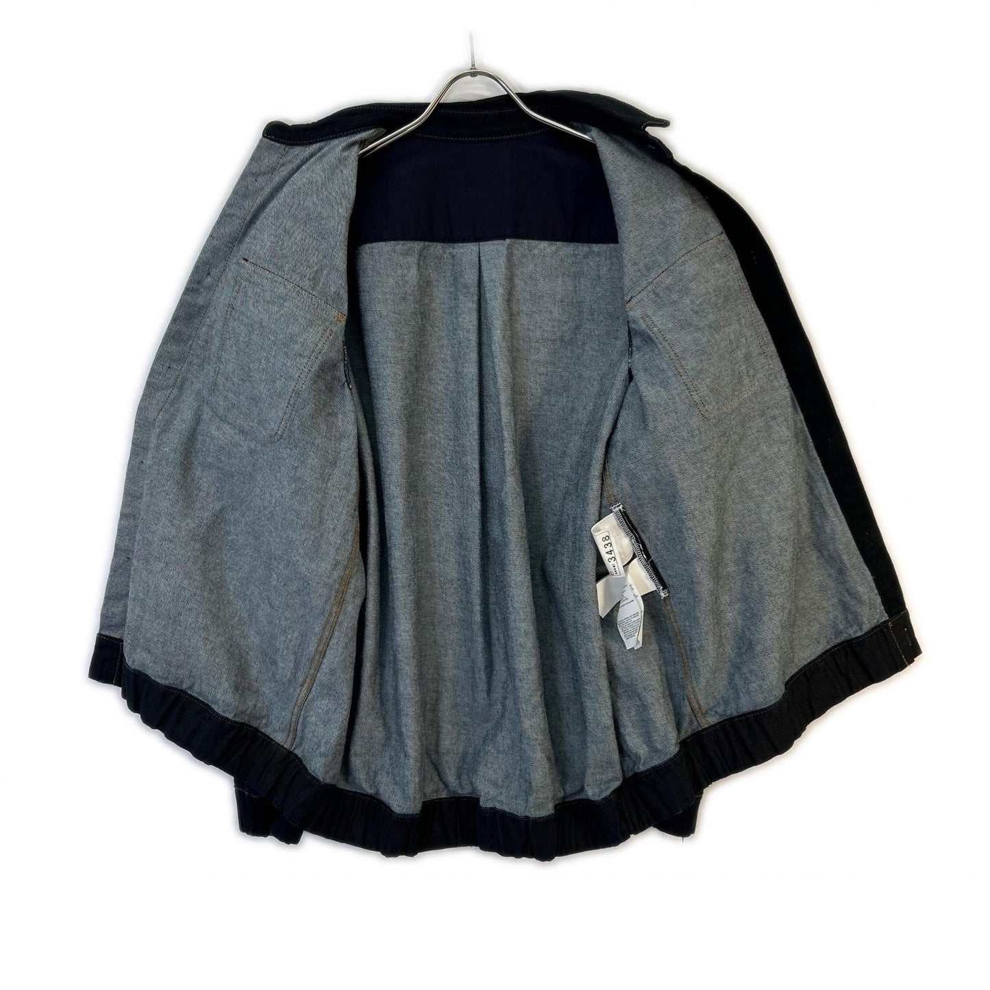 sacai サカイ 24-03438M インディゴ デニムプリント ドッキングシャツ トップス