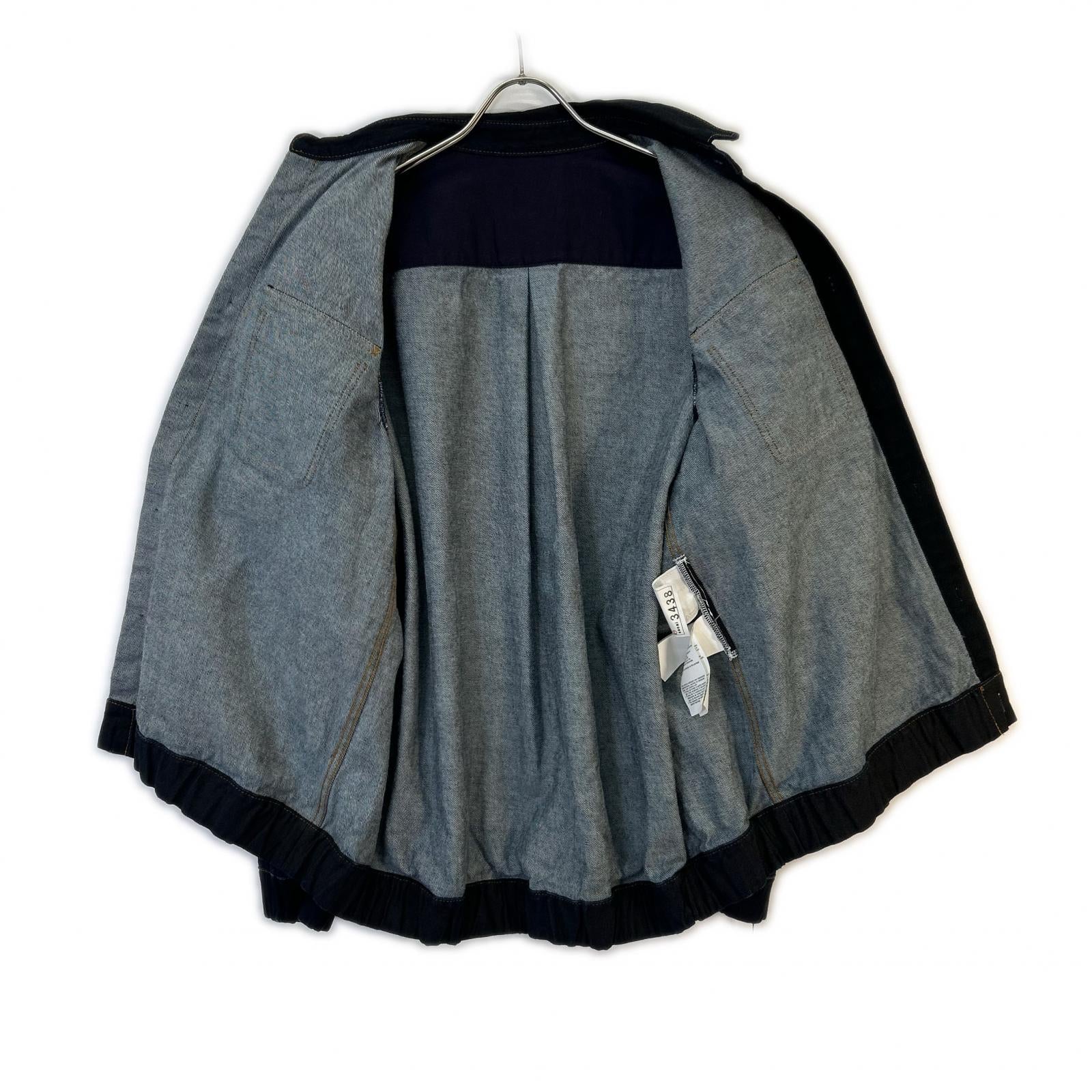 sacai サカイ 24-03438M インディゴ デニムプリント ドッキングシャツ トップス