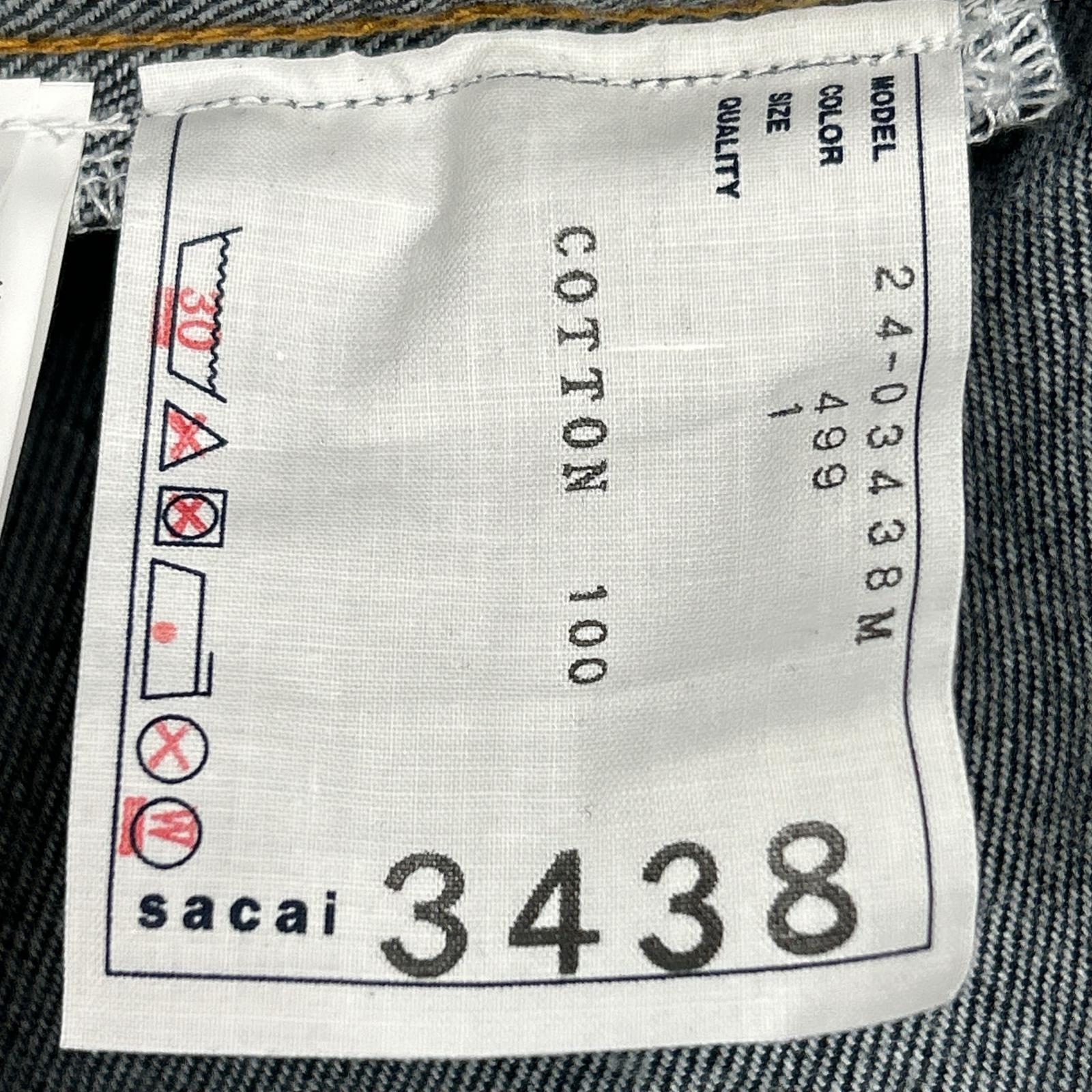 sacai サカイ 24-03438M インディゴ デニムプリント ドッキングシャツ トップス
