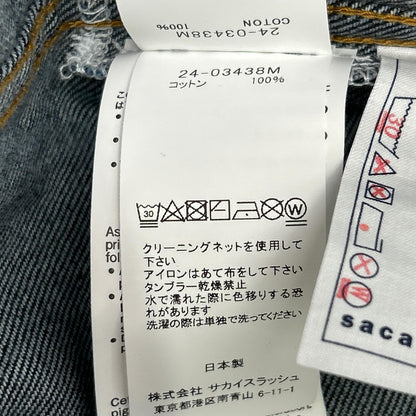 sacai サカイ 24-03438M インディゴ デニムプリント ドッキングシャツ トップス