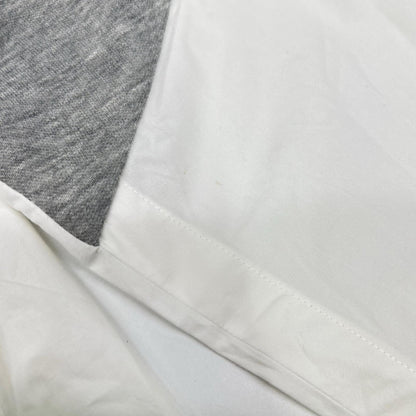 sacai SCM-026 White x Gray Docking Shirt Hoodie Top