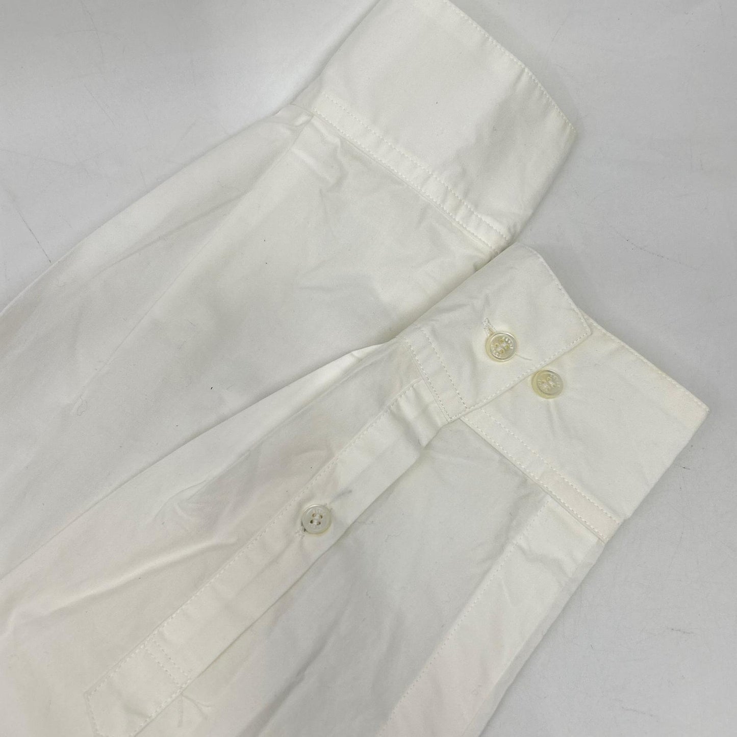 sacai SCM-026 White x Gray Docking Shirt Hoodie Top