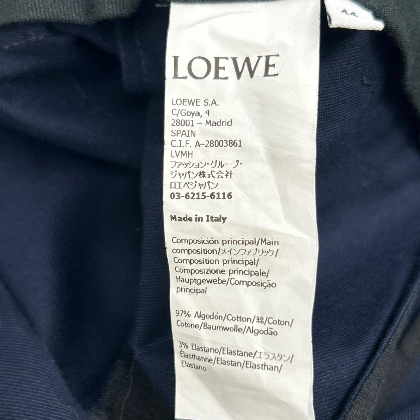 LOEWE 罗意威 H526Y04WC9 海军蓝 PUZZLE TROUSERS 阔腿裤