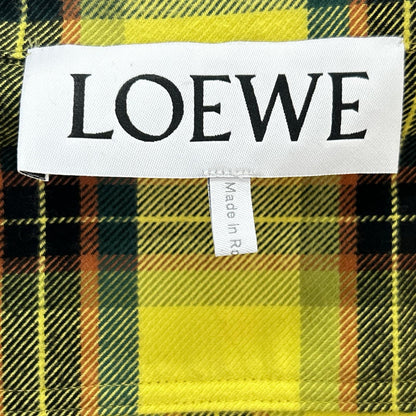 LOEWE 罗意威 H526Y05X07 21AW 黄色 格纹超大衬衫 上衣