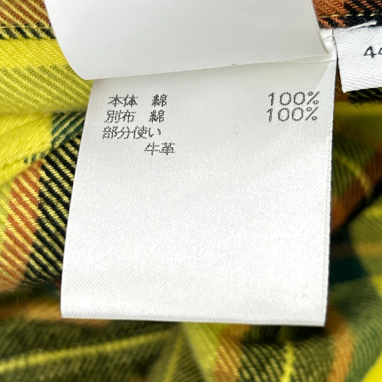 LOEWE 罗意威 H526Y05X07 21AW 黄色 格纹超大衬衫 上衣