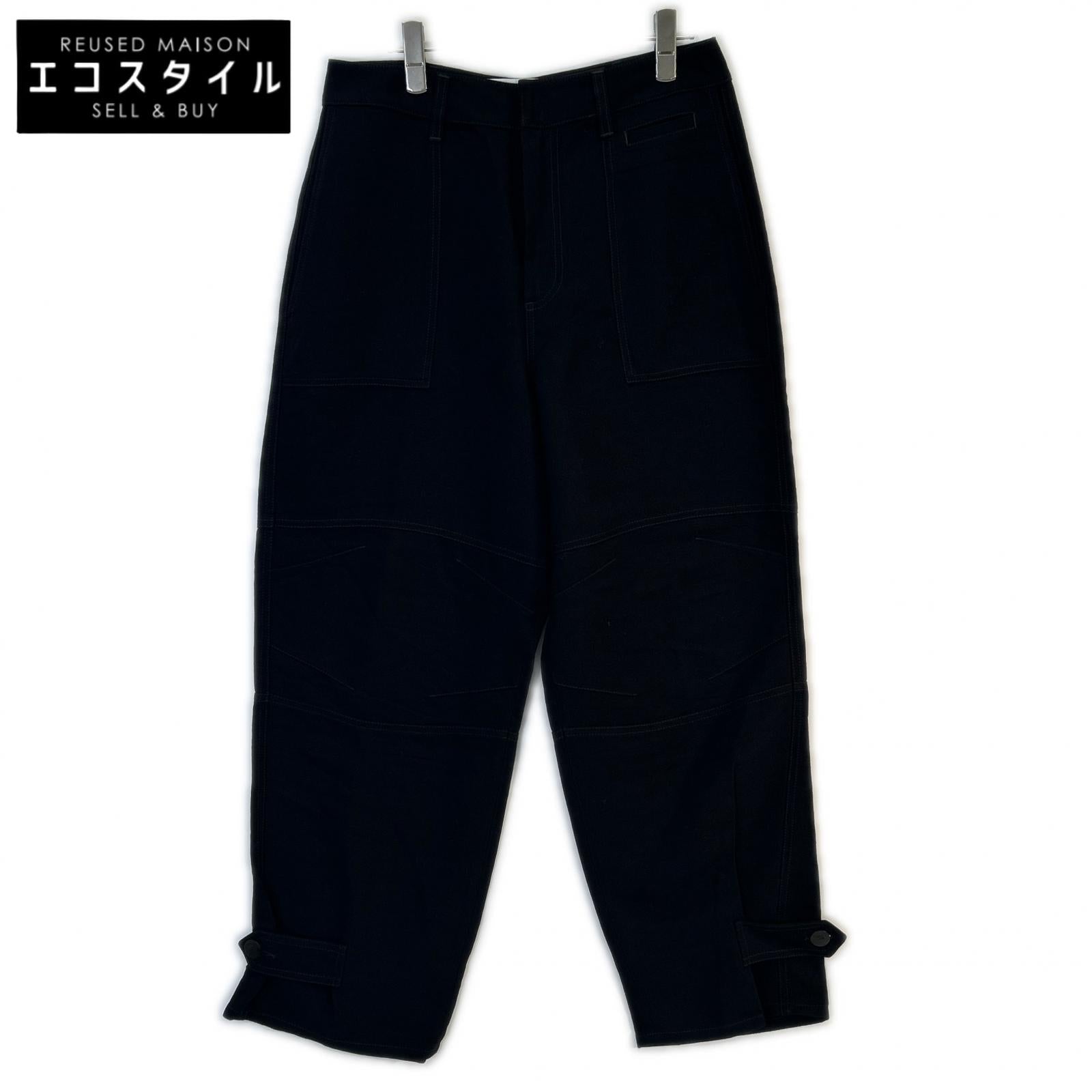 LOEWE ロエベ ×paula's ibiza S616Y04X69 Black Linen Blend Pants Bottoms