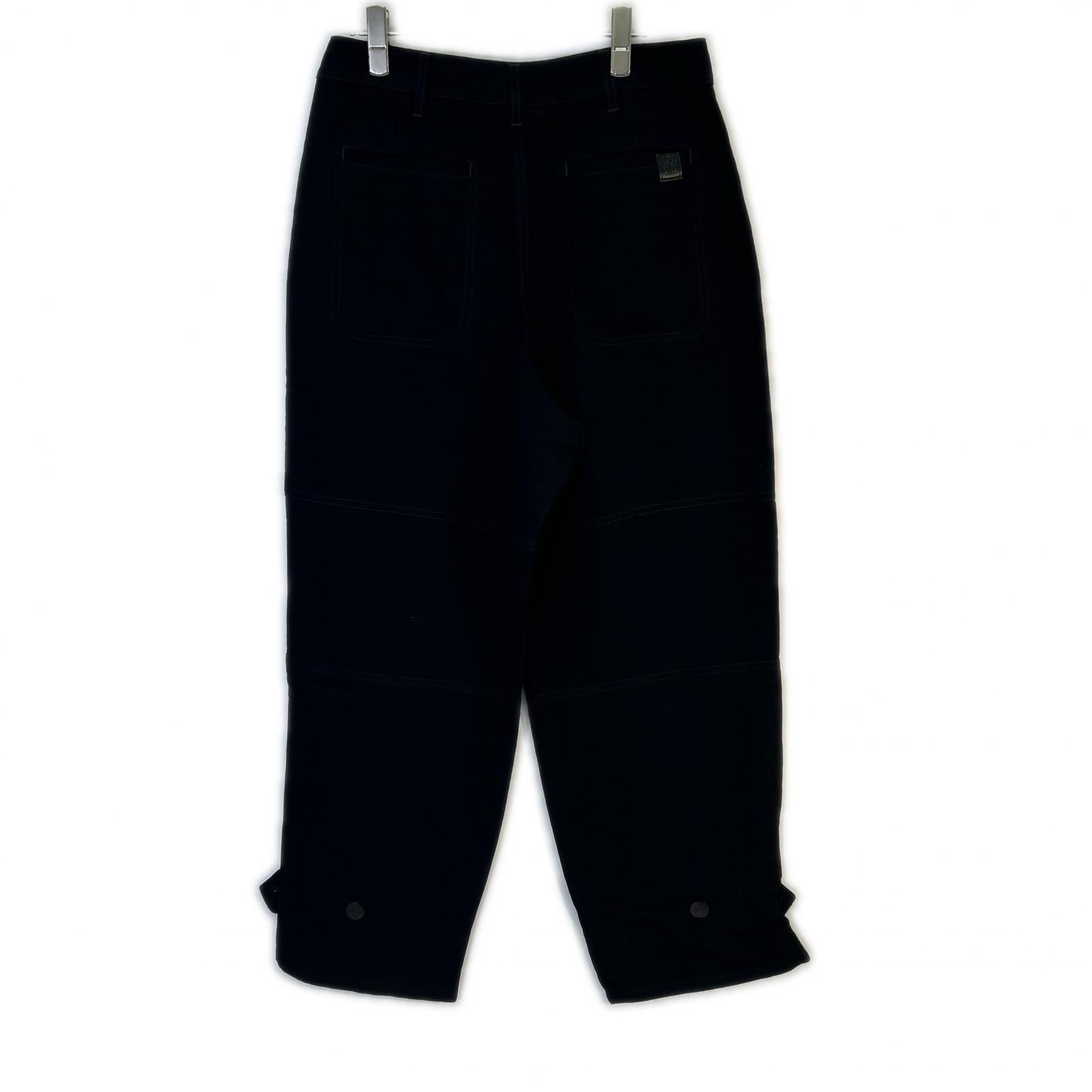 LOEWE ロエベ ×paula's ibiza S616Y04X69 Black Linen Blend Pants Bottoms