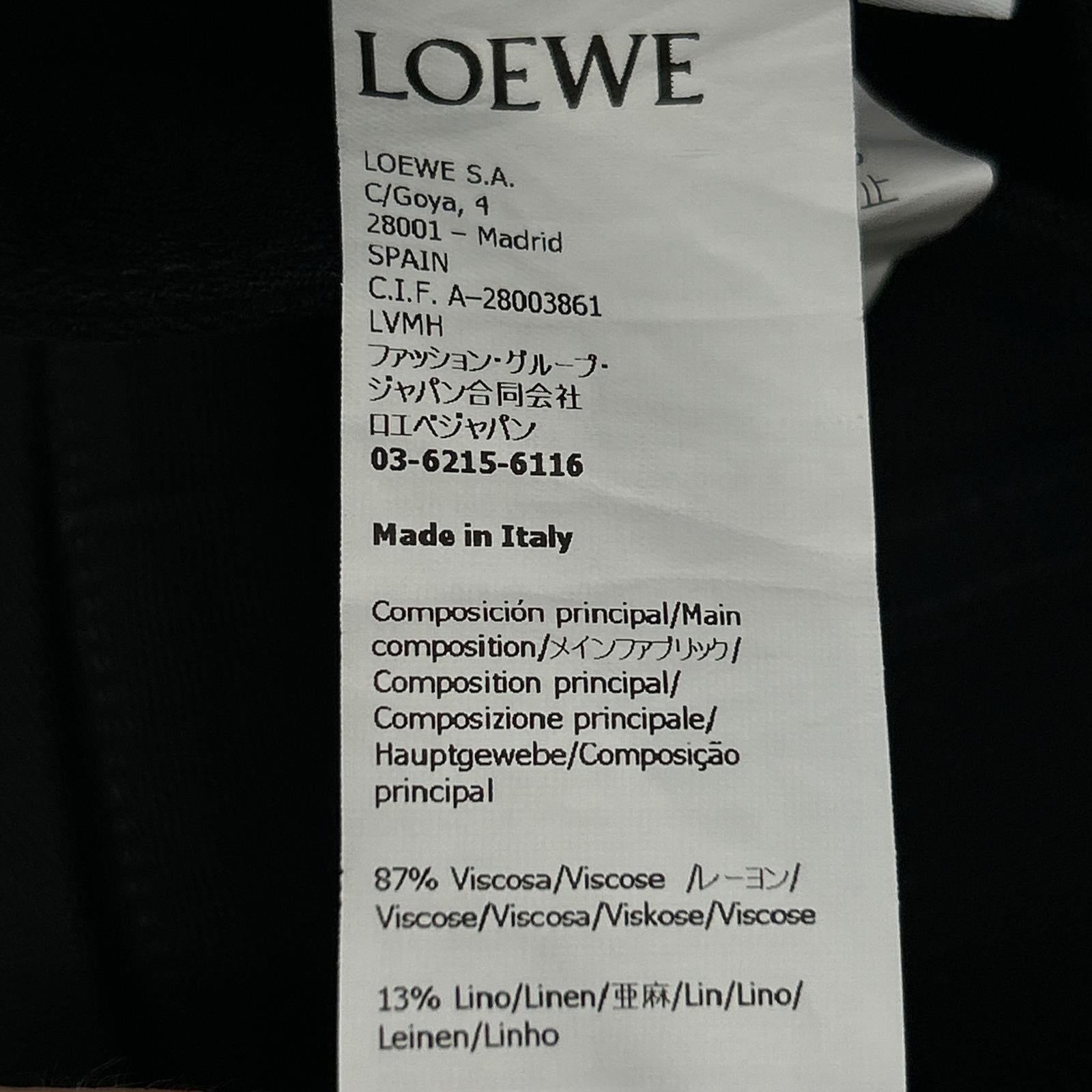 LOEWE ロエベ ×paula's ibiza S616Y04X69 Black Linen Blend Pants Bottoms
