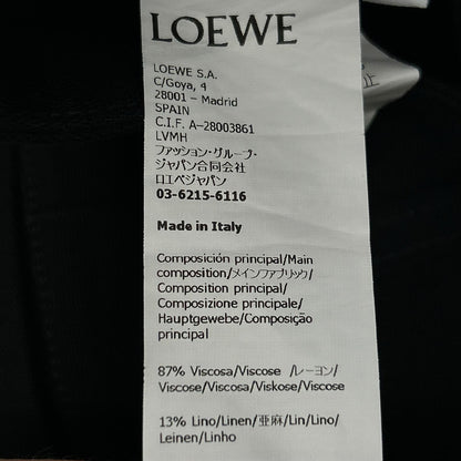 LOEWE ロエベ ×paula's ibiza S616Y04X69 Black Linen Blend Pants Bottoms