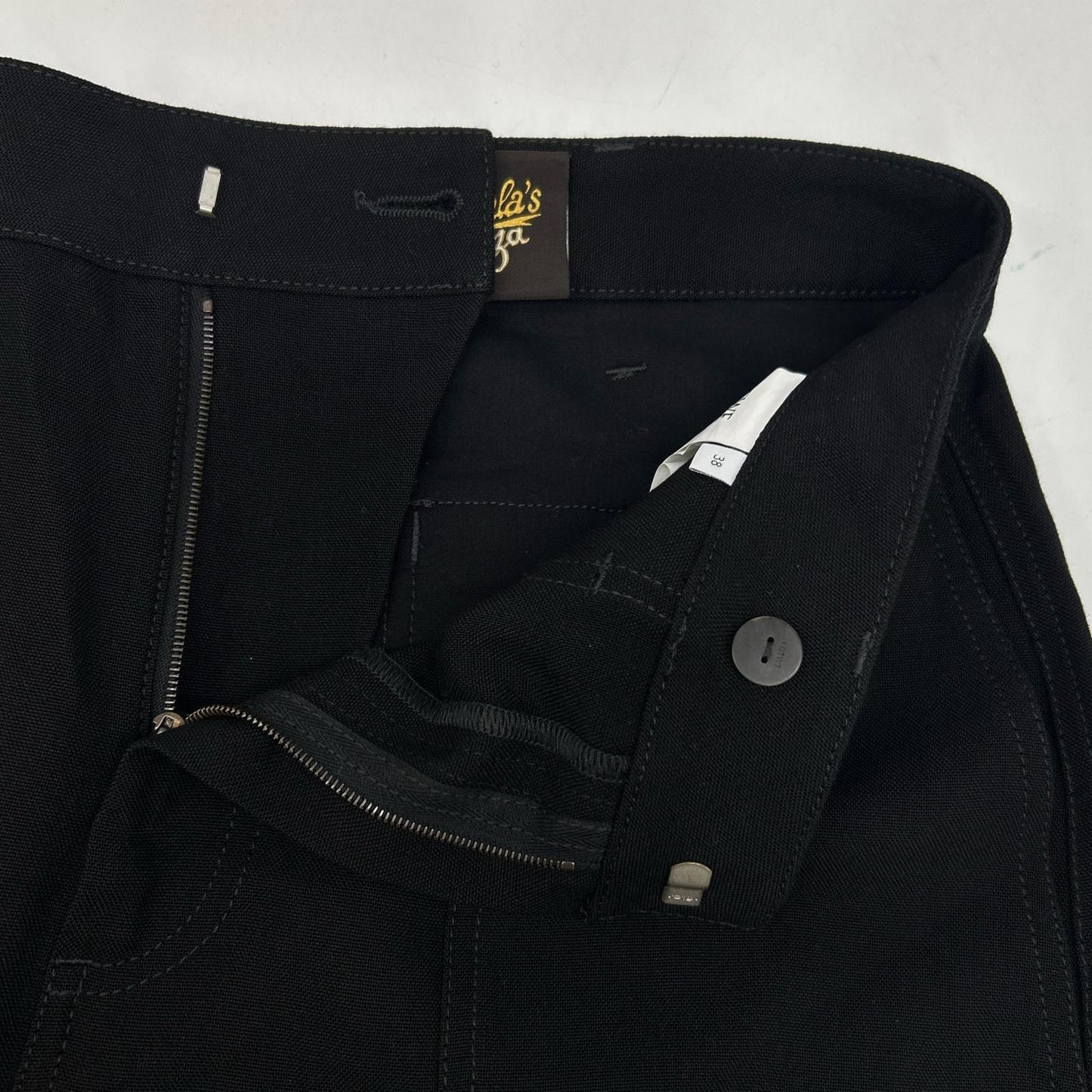 LOEWE ロエベ ×paula's ibiza S616Y04X69 Black Linen Blend Pants Bottoms