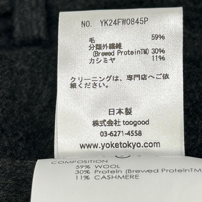 YOAK ヨーク YK24FW0845P 24AW Brewed Protain Blend Wool 3PLEATED WIDE TROUSERS ボトムス