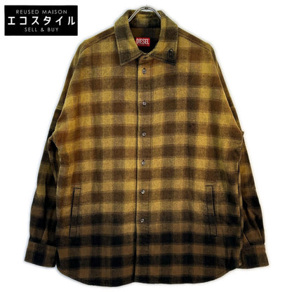 23AW A10687 Brown Block Check Flannel Shirt Top 48 Men's