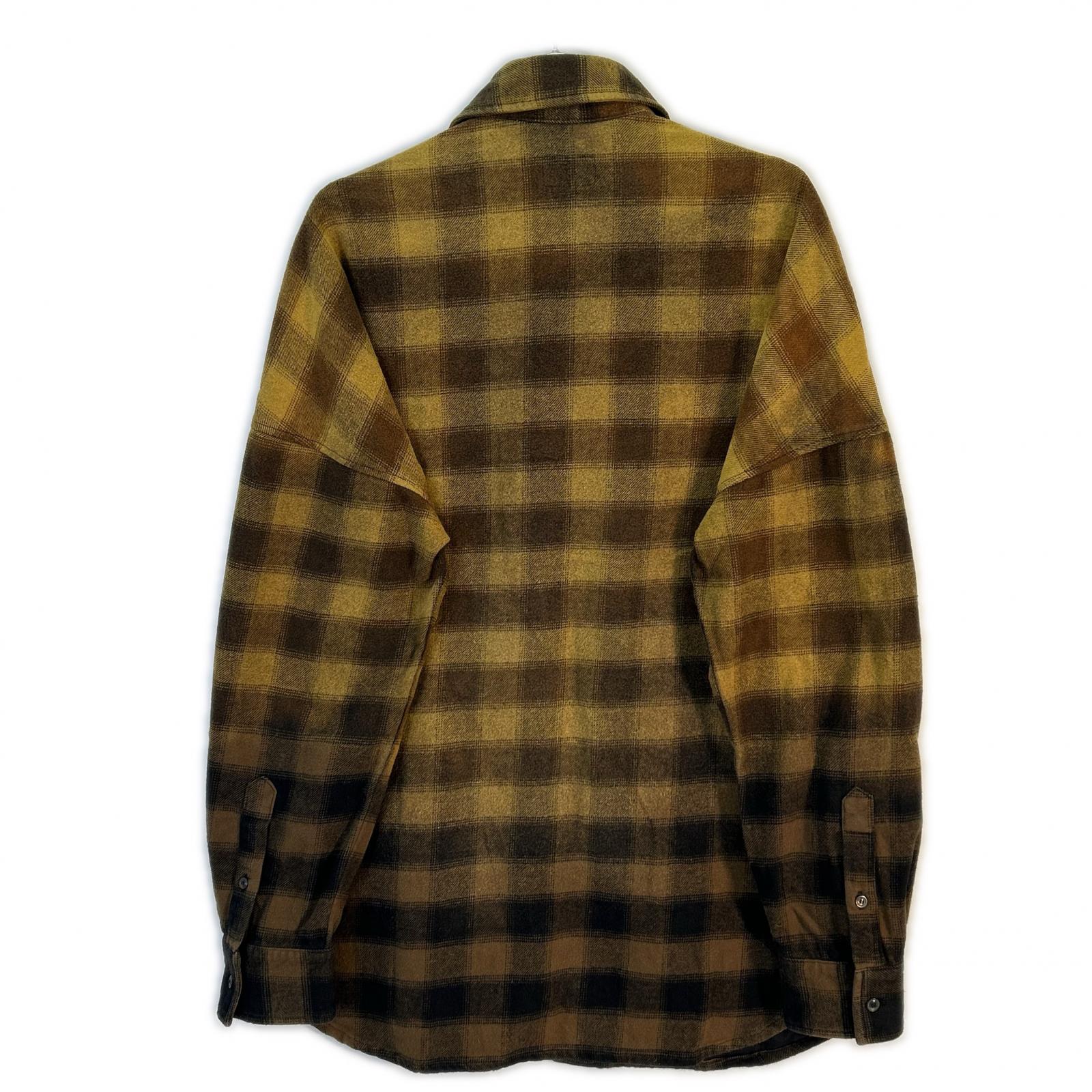23AW A10687 Brown Block Check Flannel Shirt Top 48 Men's