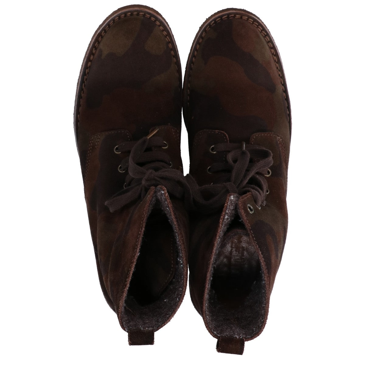 BUTTERO Brown x Khaki Camouflage Suede Lace-up Boots Shoes