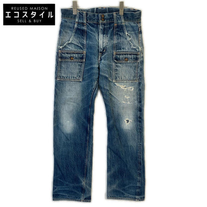 FULLCOUNT 1246 Blue Damaged Denim Bush Pants Bottoms
